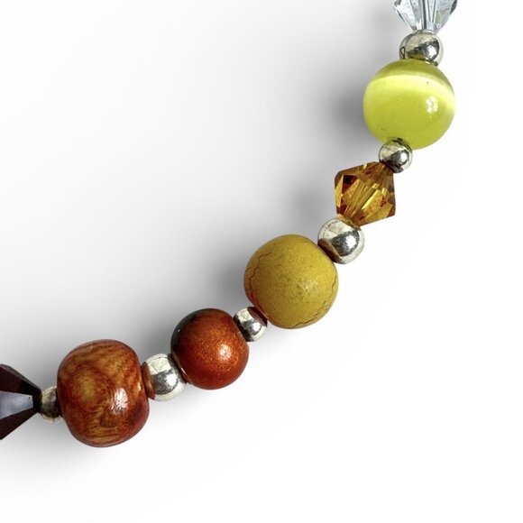 Sterling Silver Multi Gemstone Beaded Bracelet Crystal - Picture 4 of 10